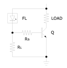 flashing circuit using a blinking LED