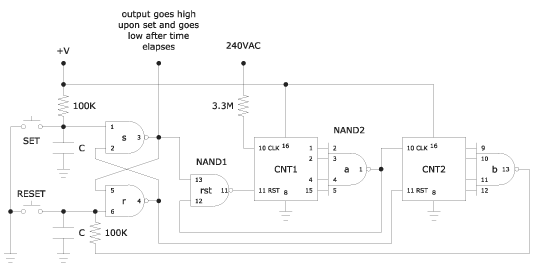 long duration timer, AC line referenced