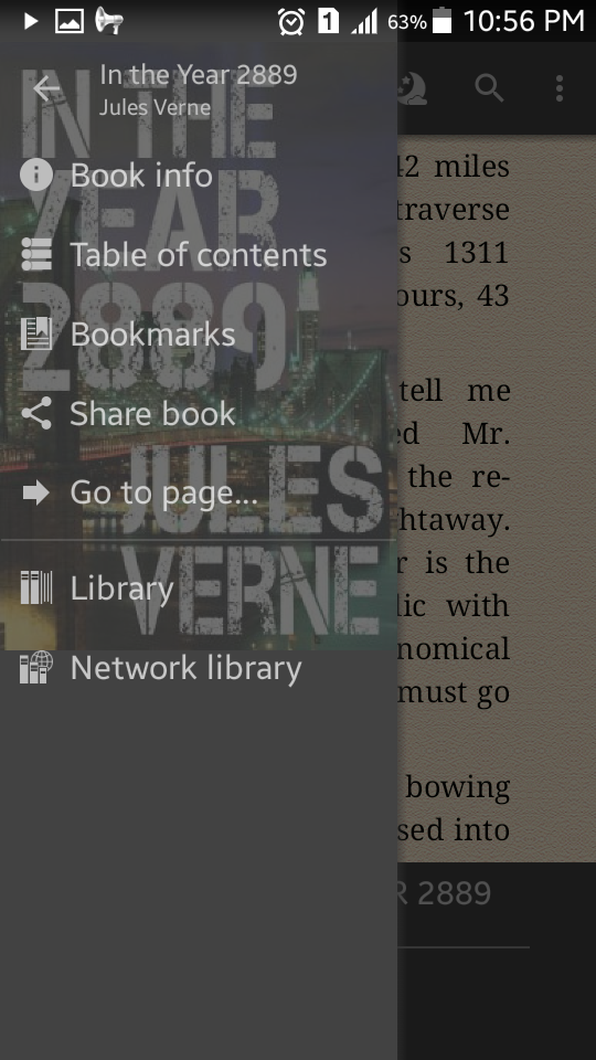 FBReader bookmarks/highlights/notes menu